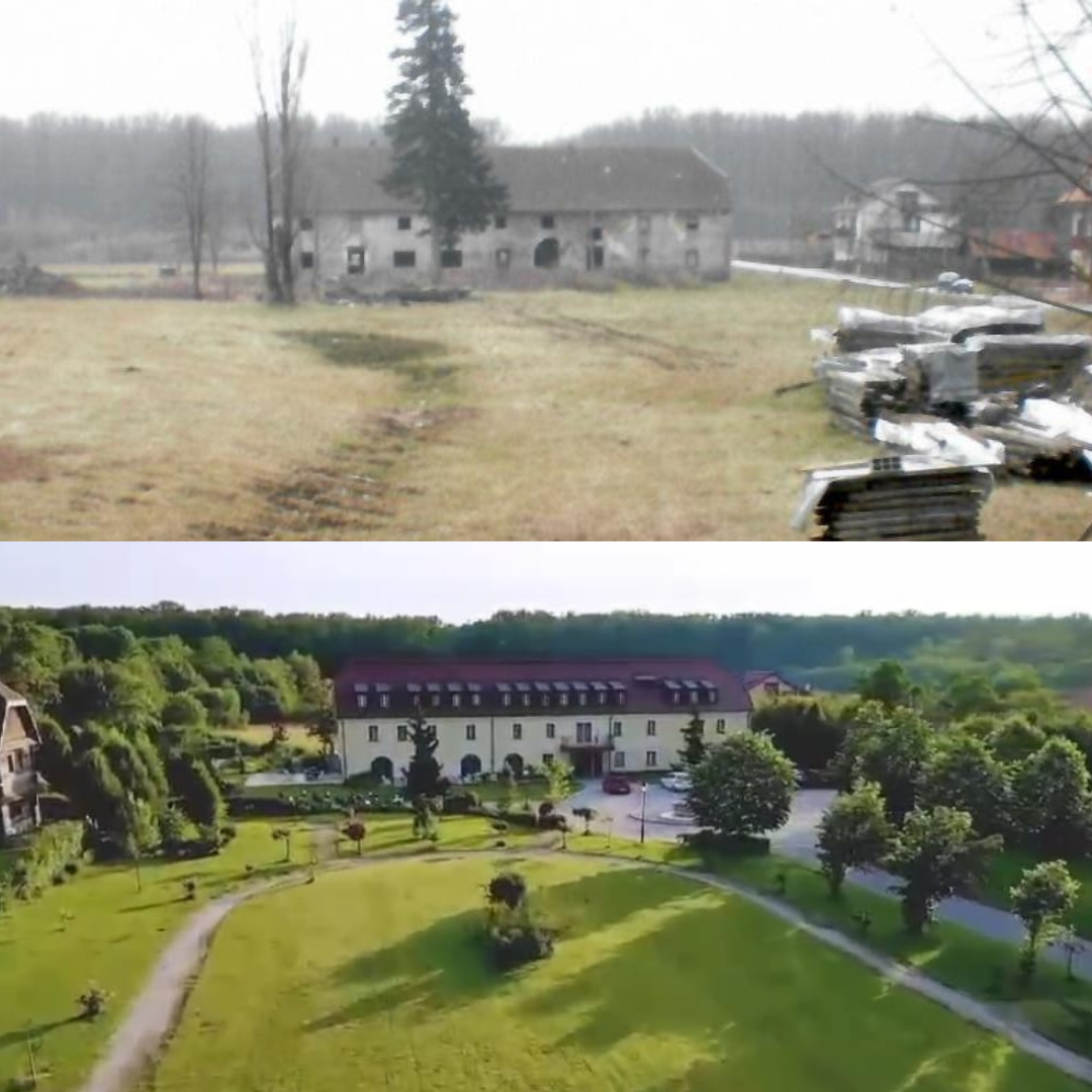 Dvorac Jurjevec obnova prije / poslje